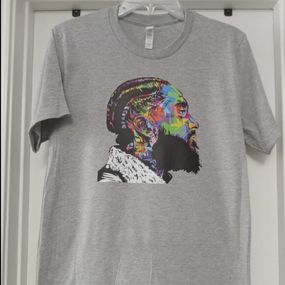 Nipsey Hussle Graphic Print T-Shirt Gray - Picture 1 of 2